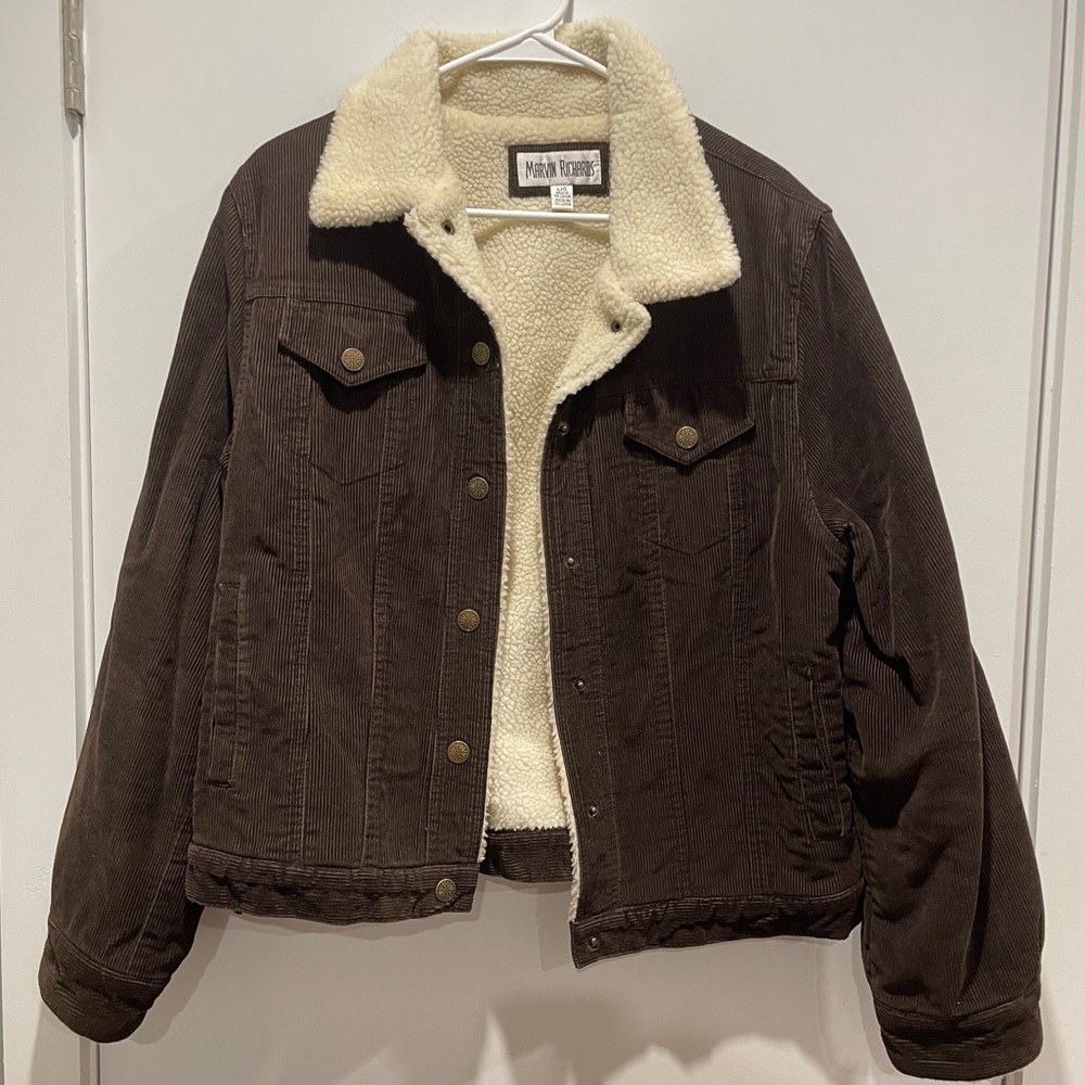 marvin richards corduroy sherpa lined jacket